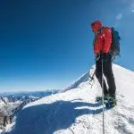 climber just below mont blanc peak x